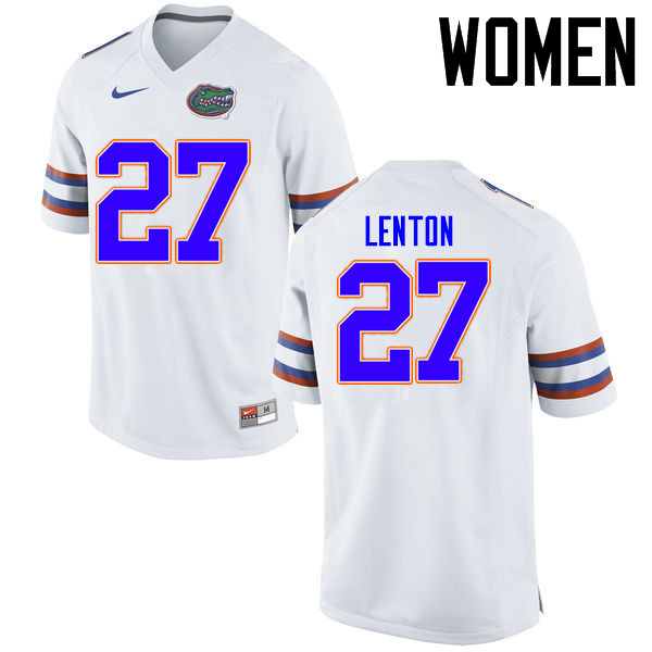 Women Florida Gators #27 Quincy Lenton College Football Jerseys Sale-White